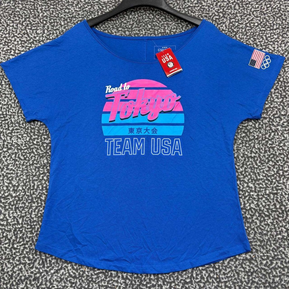 Team USA Olympic Shirt Women‎ Medium Blue Tokyo Short Sleeve Crew Neck New M